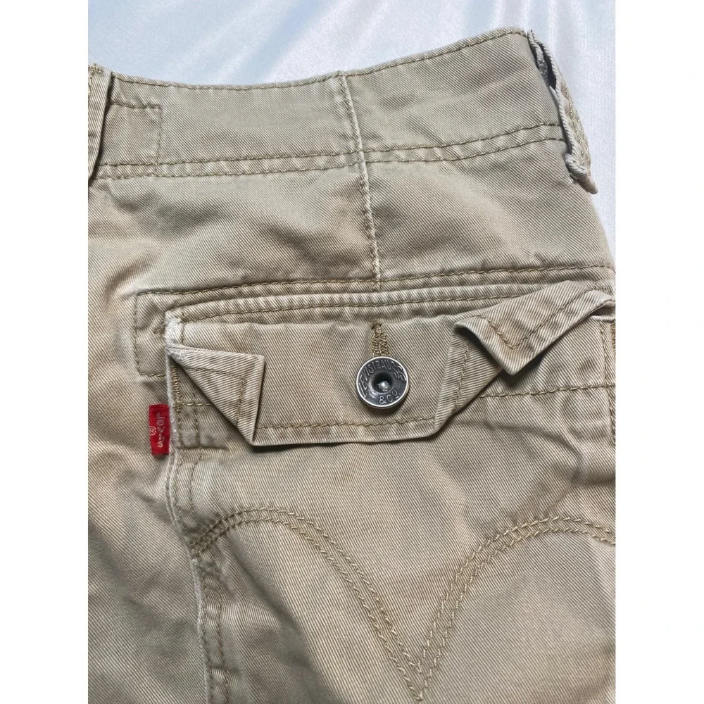 Levis Mens Cargo Shorts Tan Khaki Cotton Twill Multi Pocket W30 039307943444